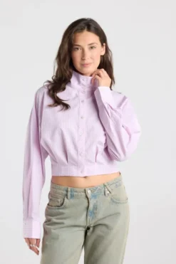America Today New In^Boue Bee cropped boue et funne kraag