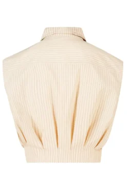 America Today New In|T-Shirts & Tops^Boue Inny ouwoze cropped boue et krijttreep