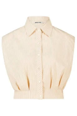 America Today New In|T-Shirts & Tops^Boue Inny ouwoze cropped boue et krijttreep