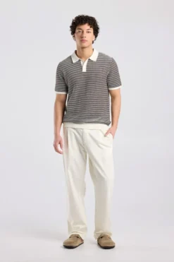 America Today Broeken|Linnen^Broek Patrick traight fit innen broek et eatiche taieband