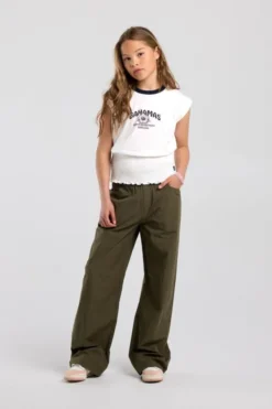 America Today Broeken^Broek Portia Jr wide leg broek met elastische waistband
