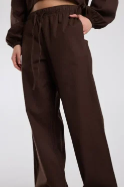 America Today Linnen|Broeken^Broek Proie innen broek et high wait en trekkoord