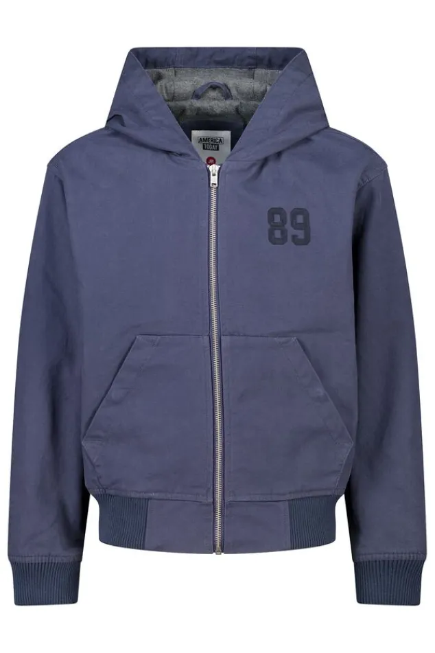 America Today Jassen & Regenjassen^Hooded Bomber Judd JR canvas bomber met capuchon en borstembroidery