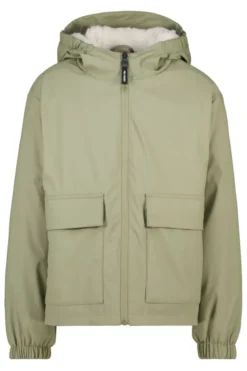 America Today Jassen & Regenjassen^Jael JR raincoat korte regenjas met teddycapuchon en drukknoopsluiting