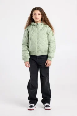 America Today Jassen & Regenjassen^Jas Joanna JR gewatteerde jas met capuchon en gekleurde schouderbies