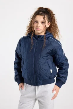 America Today Jassen & Regenjassen^Jas Joanna JR gewatteerde jas met capuchon en gekleurde schouderbies