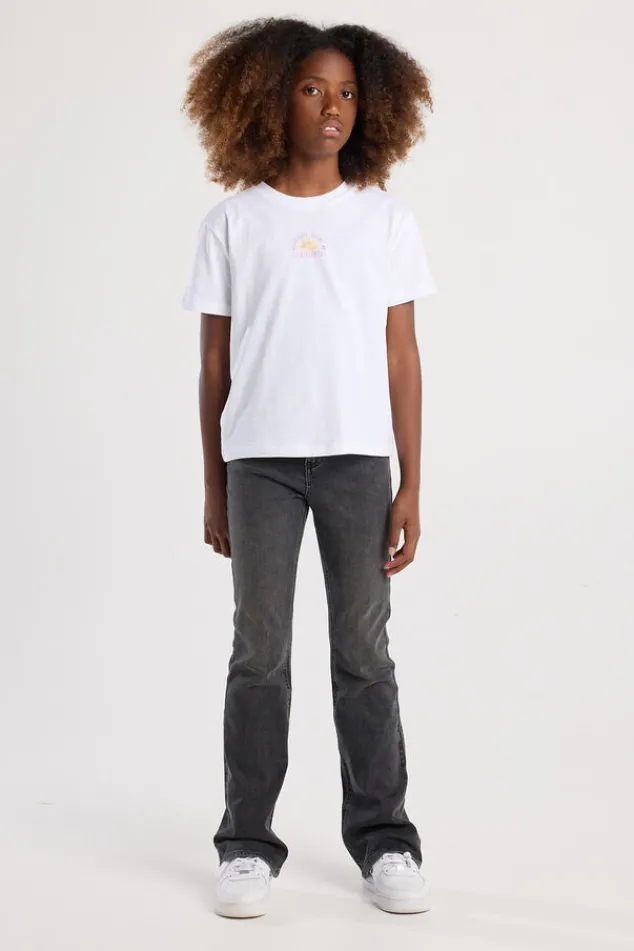 America Today Jeans^Jeans Emily flare Jr Flared jeans met knoop- en ritssluiting