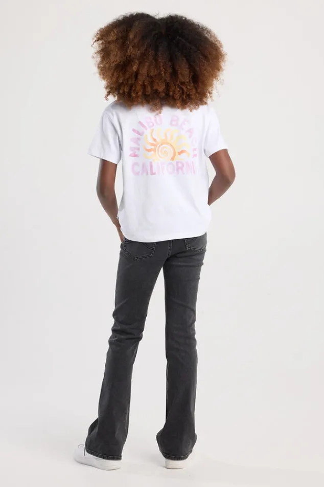 America Today Jeans^Jeans Emily flare Jr Flared jeans met knoop- en ritssluiting