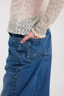 America Today Jeans^Jeans Michigan Jr loose fit jeans met studs op zakken en zijnaden