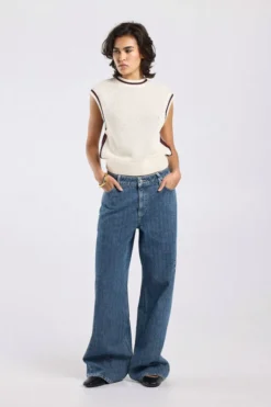 America Today Jeans^Jeans Tempe medium waist jeans met wide fit