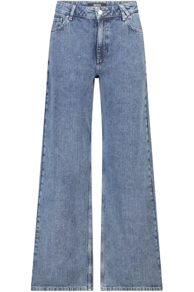 America Today Jeans^Jeans Tempe medium waist jeans met wide fit