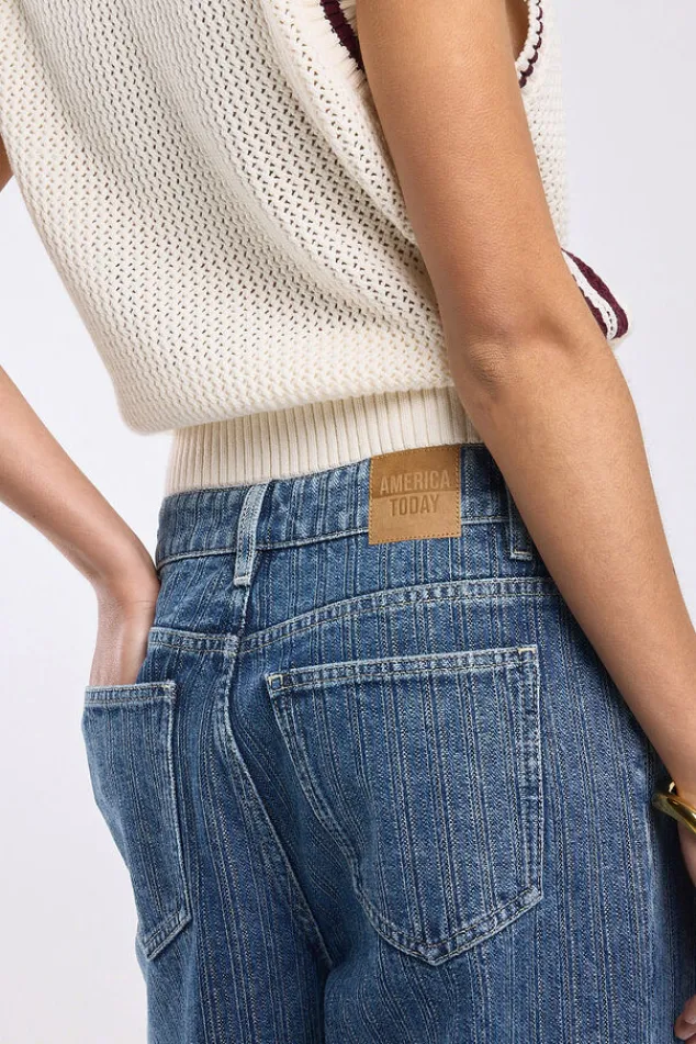 America Today Jeans^Jeans Tempe medium waist jeans met wide fit