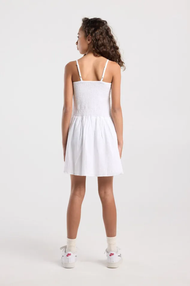 America Today Jurken^Jurk Dorian Jr lichte linnen jurk met smock top