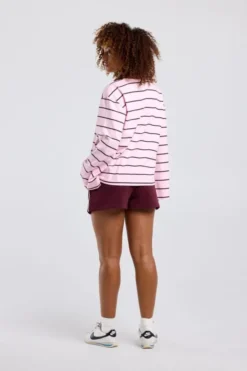 America Today New In|T-Shirts & Tops^ongeeve iv getreepte ongeeve et wijde ouwen en frontprint
