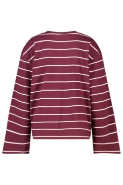 America Today New In|T-Shirts & Tops^ongeeve iv getreepte ongeeve et wijde ouwen en frontprint
