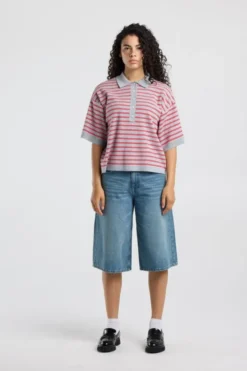 America Today New In|Truien & Vesten^Poo Kirten getreepte ooe fit poo et knoopuiting
