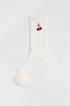 America Today Accessoires|Accessoires^Sokken Thabo Fun hoge sokken met ribstructuur en embroidery