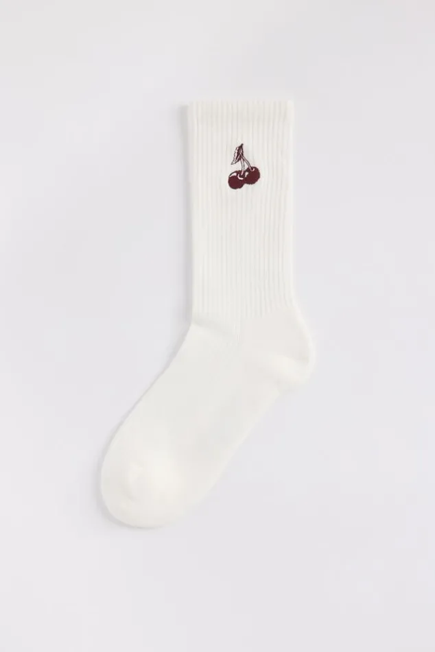 America Today Accessoires|Accessoires^Sokken Thabo Fun hoge sokken met ribstructuur en embroidery