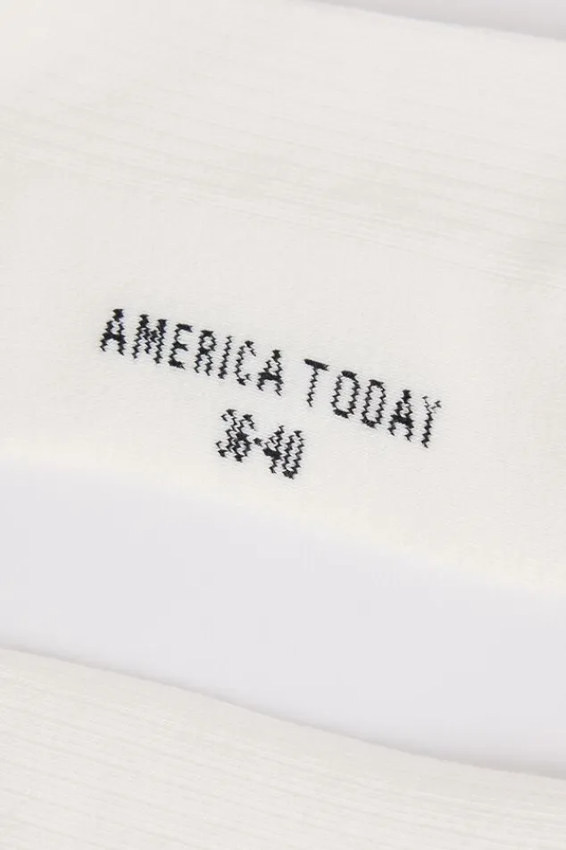 America Today Accessoires|Accessoires^Sokken Thabo Fun hoge sokken met ribstructuur en embroidery
