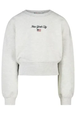America Today Truien & Vesten|Sweaters & Hoodies^Sweater Sina Jr sweater met artwork op de borst en lange zoom