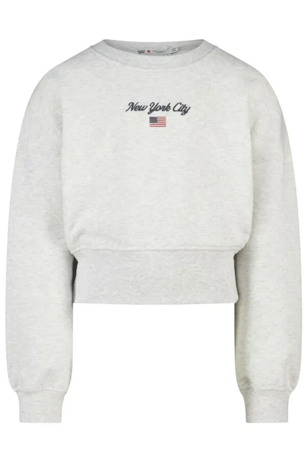 America Today Truien & Vesten|Sweaters & Hoodies^Sweater Sina Jr sweater met artwork op de borst en lange zoom