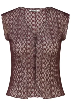 America Today New In|T-Shirts & Tops^Top Gini ouwoze kanten top et V-ha en knoopje
