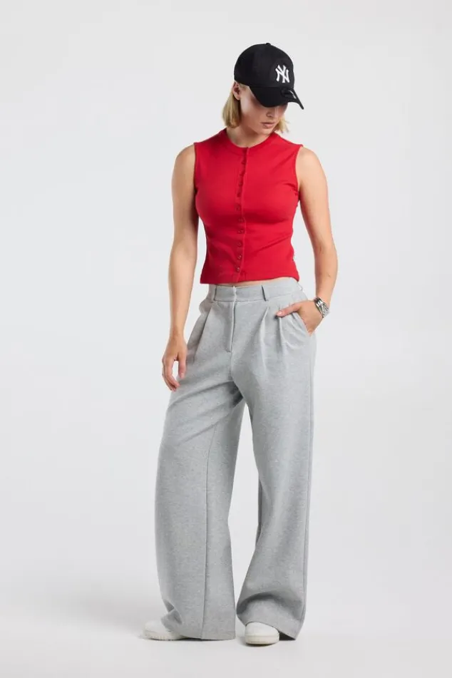 America Today New In|T-Shirts & Tops^Top Gwenn ouwoze top et ribtof en knoopuiting
