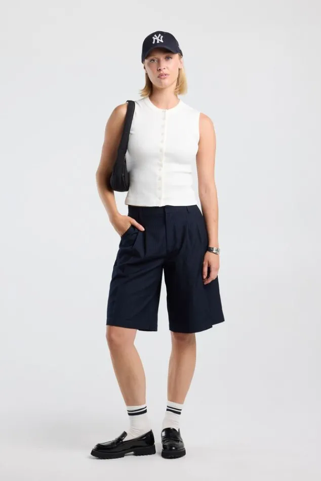 America Today New In|T-Shirts & Tops^Top Gwenn ouwoze top et ribtof en knoopuiting