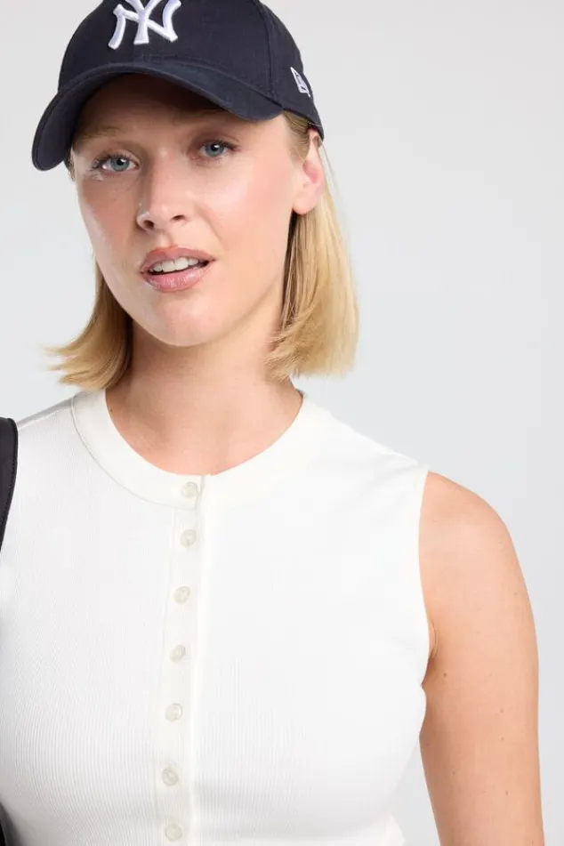 America Today New In|T-Shirts & Tops^Top Gwenn ouwoze top et ribtof en knoopuiting