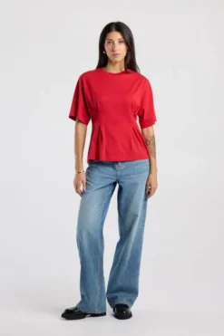 America Today New In|T-Shirts & Tops^T-hirt Edia fitted T-hirt et wijde ouwen