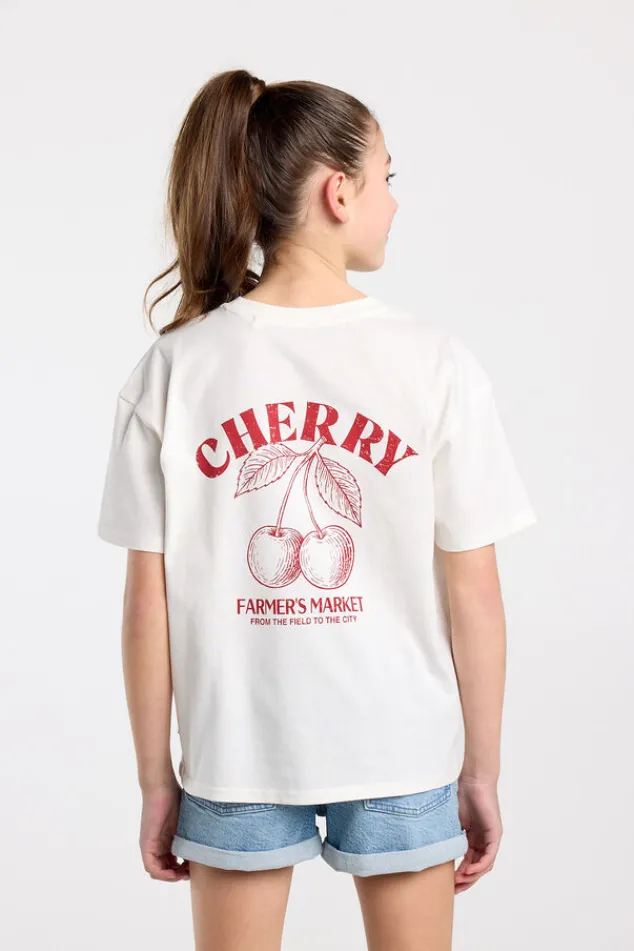 America Today T-Shirts & Tops^T-shirt Ellinor Jr loose fit t-shirt van biologisch katoen met print