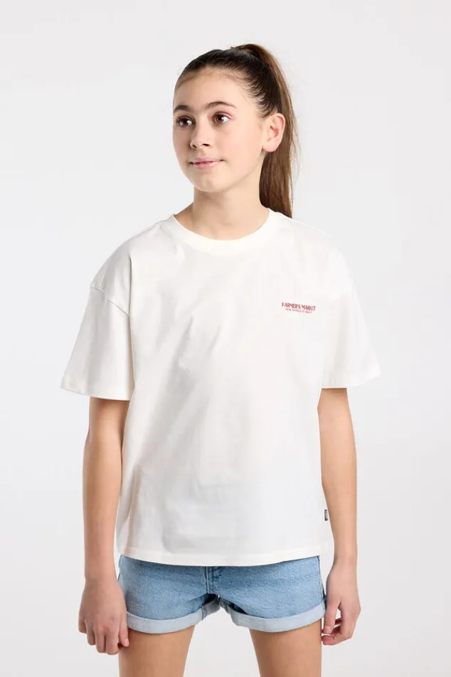 America Today T-Shirts & Tops^T-shirt Ellinor Jr loose fit t-shirt van biologisch katoen met print