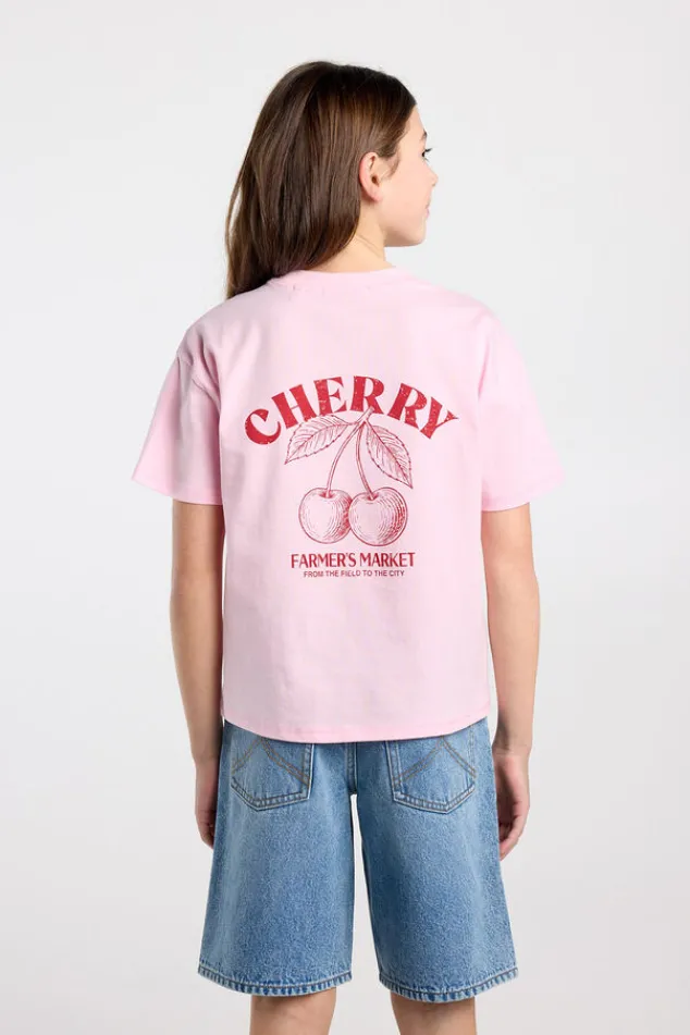 America Today T-Shirts & Tops^T-shirt Ellinor Jr loose fit t-shirt van biologisch katoen met print
