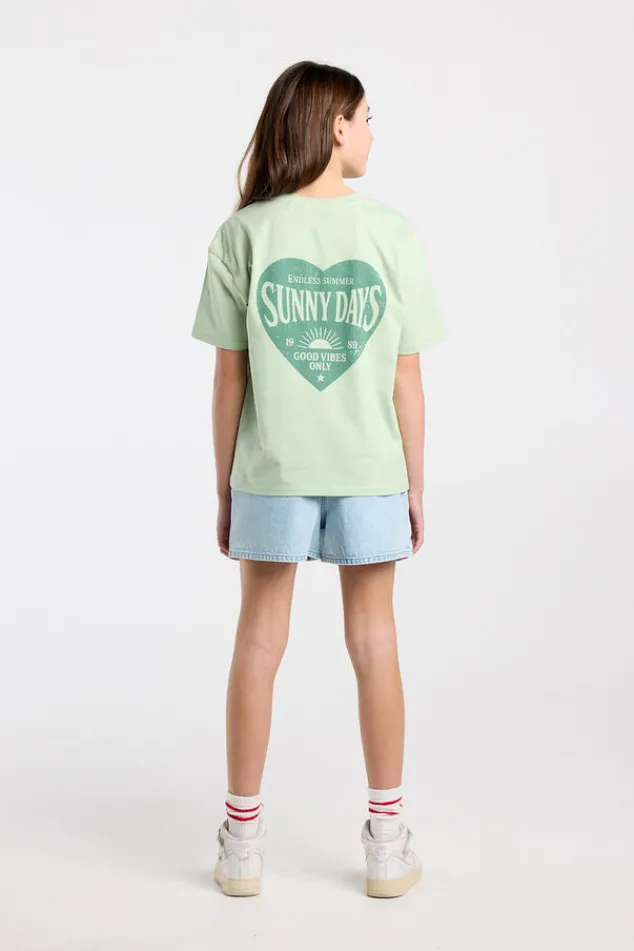 America Today T-Shirts & Tops^T-shirt Ellinor Jr loose fit t-shirt van biologisch katoen met print