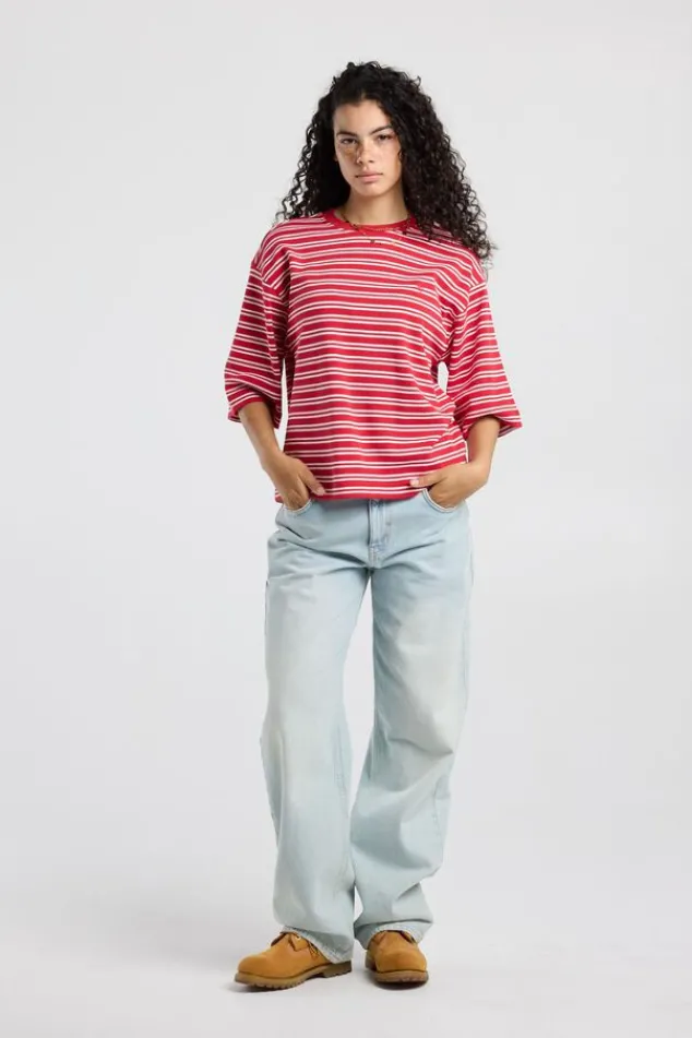 America Today New In|T-Shirts & Tops^T-hirt Enid overized t-hirt et trepen patroon