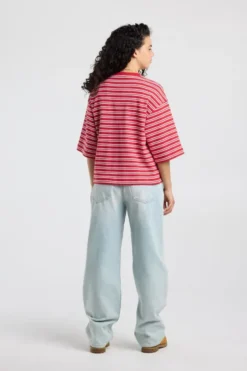 America Today New In|T-Shirts & Tops^T-hirt Enid overized t-hirt et trepen patroon