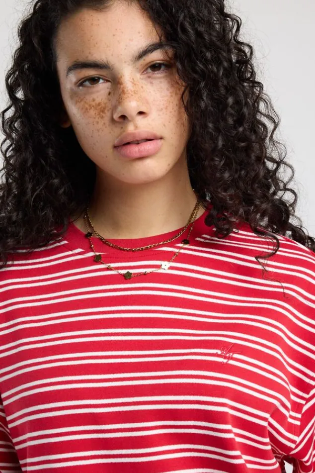 America Today New In|T-Shirts & Tops^T-hirt Enid overized t-hirt et trepen patroon