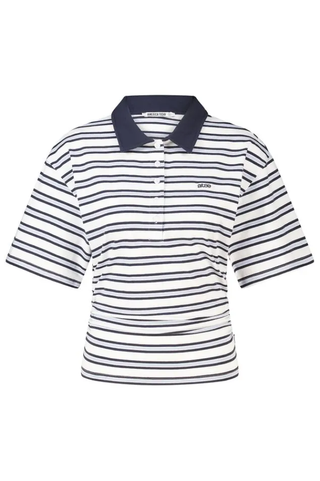 America Today New In|T-Shirts & Tops^T-hirt Enia i fit T-hirt et pookraag en treepdein