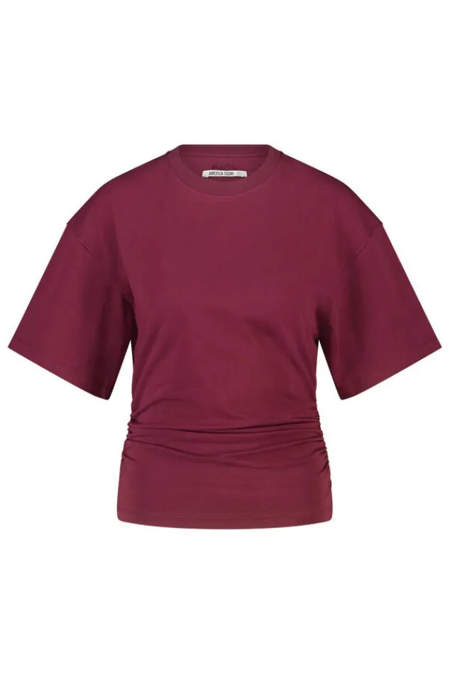 America Today Bestsellers|T-Shirts & Tops^T-hirt Erin t-hirt et crunched zijnaad en borduurwerk achter