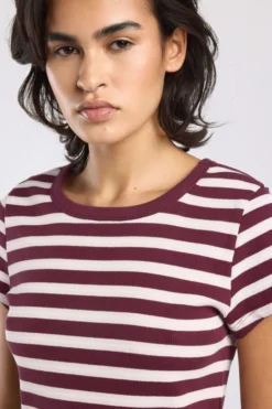 America Today T-Shirts & Tops^T-hirt Eunice getreept t-hirt et hoge eaticiteit