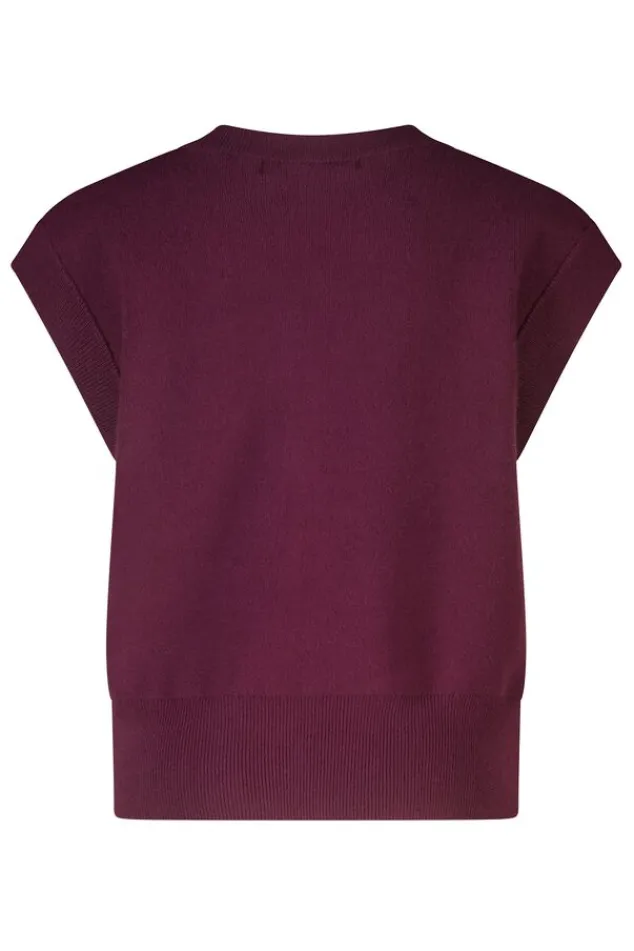 America Today Truien & Vesten|New In^Vest Kata jr mouwloos vest met bordeauxrode knoopjes