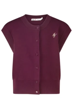 America Today Truien & Vesten|New In^Vest Kata jr mouwloos vest met bordeauxrode knoopjes