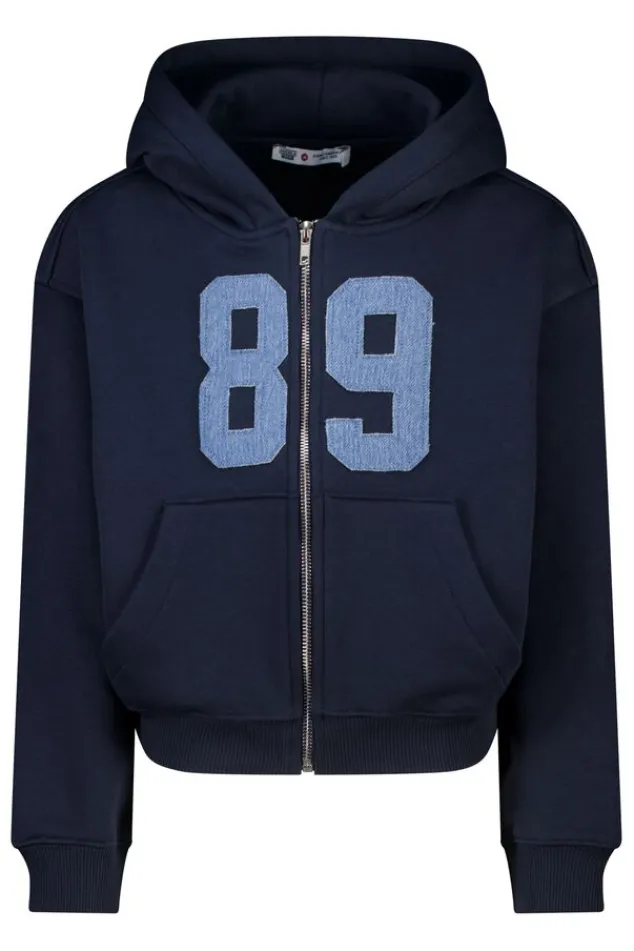 America Today Truien & Vesten|Sweaters & Hoodies^Zip-up sweater Sanne Jr zip-up sweater met capuchon en kangaroo zak